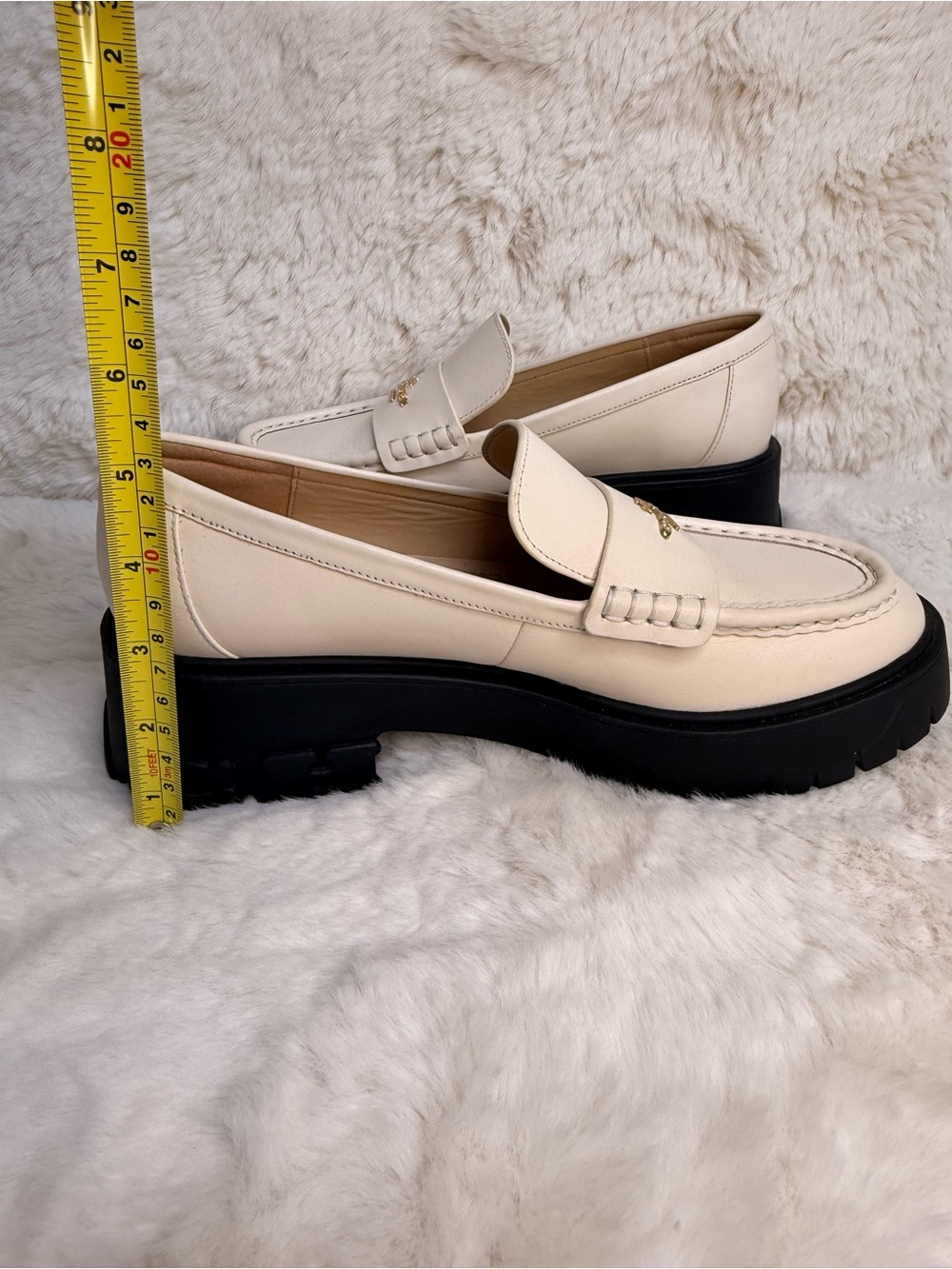 NWOB Coach Women's Ruthie Leather Platform Comfort Loafer Chalk White Sz 8 CM587 - Picture 9 of 9